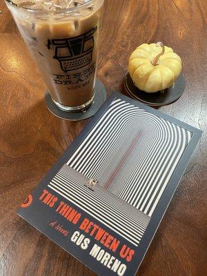 Gus Moreno's debut novel (10/12/21), plus an iced Mocha :)