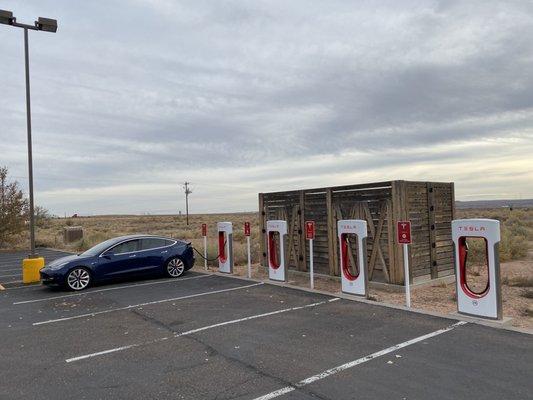 4 chargers in the Burger King parking lot in Holbrook Arizona.  120 MAX kw