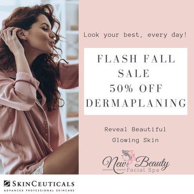 50% Off Dermaplaning Now until December 2019