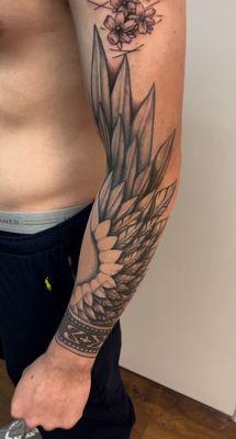 Freehand Wing and Bracelet Tattoo