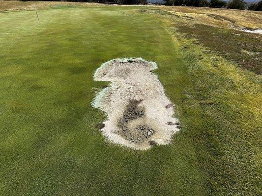 Huge hole on a green