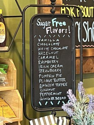 Sugar free syrup flavors!