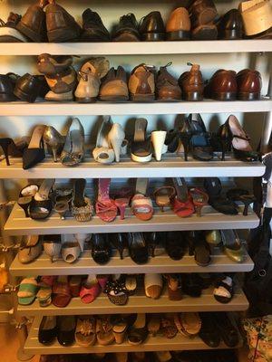 Mary's organized shoe shelf