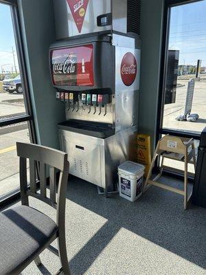 Drink machine inside. Yay for Coke products!