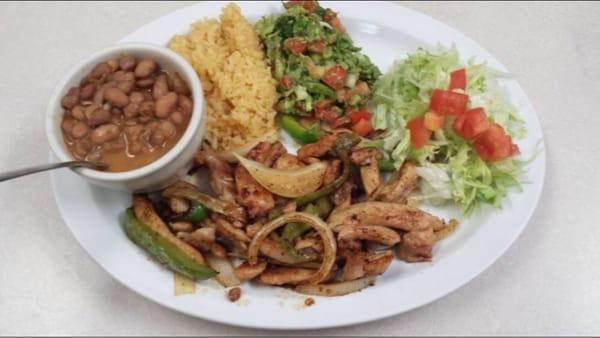 Amazing chicken fajitas. The steak ones are another one of our favorites.