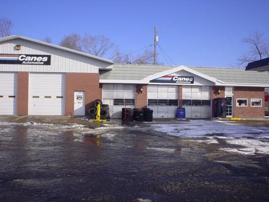 THE FRONT OF OUR SHOP IN WINTER