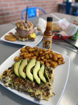 Philly Omelette with Side of Homefries