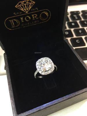 3ct Custom Cushion Cut Diamond Engagement Ring