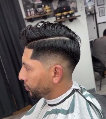 Mid drop skin fade combover