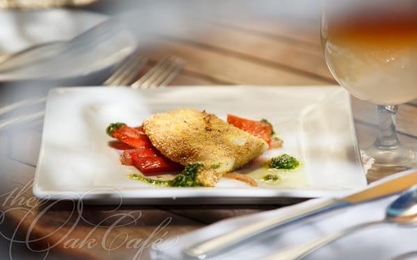 Line-Caught - Fish With Pepperonata and Arugula Pesto