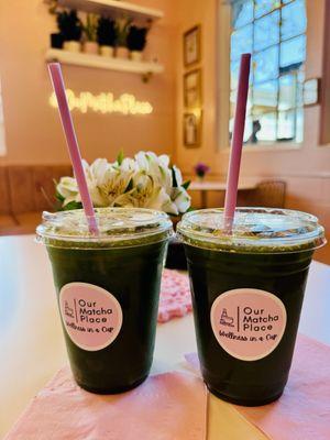 Organic Matcha Guava Nectar Tea and Organic Matcha Lychee Lemonade Tea