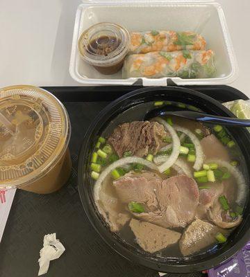 Pho, Coffee; and Summer Rolls