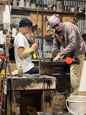 Jason blowing glass!