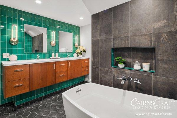 Green Contemporary Bathroom