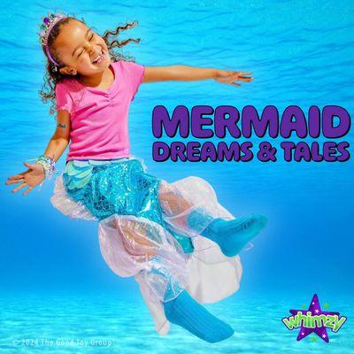 How to be a magical mermaid every day this summer: 
‍ Make waves wearing Mermaid Glimmer Skirt and Tiara, Sticker Earring...