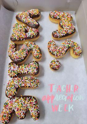 Teacher appreciation donuts !