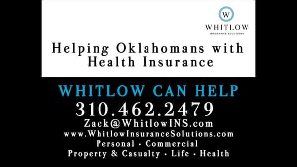 Need Health Insurance?  Call Zack @ 310-462-2479.  #Tulsa #HealthInsurance #Oklahoma #Jenks #Wellness #ACA #HMO #PPO