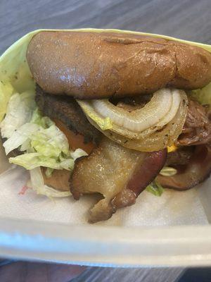 6/25/24 (tue): Company catered lunch service from SMK - The Smokehouse burger. Yums!