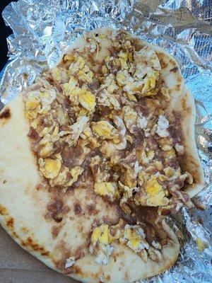 Bean and egg taco