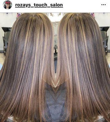 Hair color, cut & style done by Rozay's Touch Salon ‍