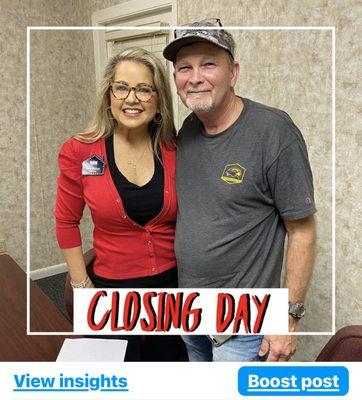 Happy closing day to this homebuilder who listed a rental home with me.