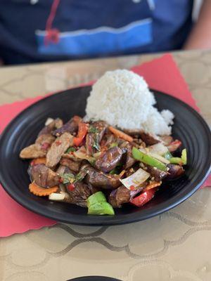 Spicy eggplant lunch special