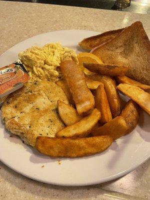 Crab cake & eggs