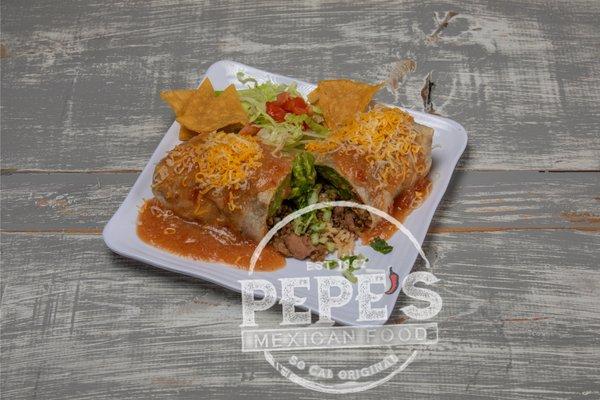 Pepe's Asada wet burrito