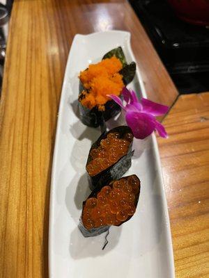 Smelt Roe and Masago Nigiri