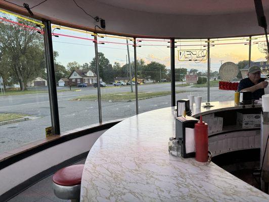 The counter area looking out onto Michigan Ave.