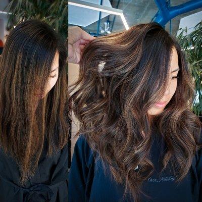 Before and after Balayage