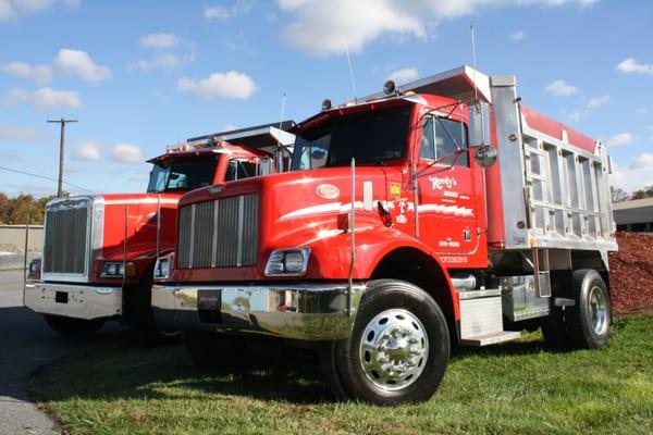 JUST A FEW OF OUR TRUCKS. WE ALSO HAVE OTHER SIZE TRUCKS IN OUR FLEET.