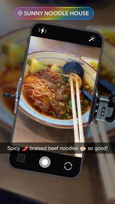 Braised Beef Noodle Soup more cilantro   More soup less noodles that's d way I like it !!! So good ! Added chili oil yum