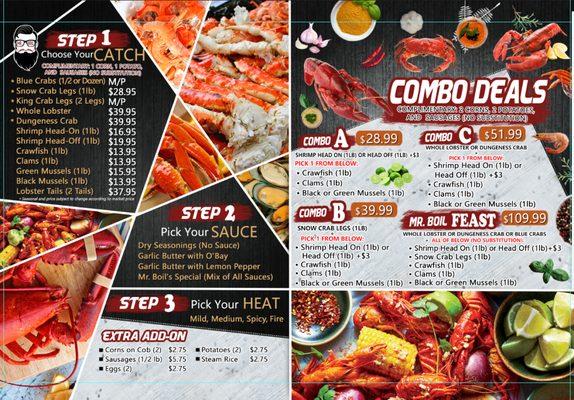 Cajun Seafood Menu