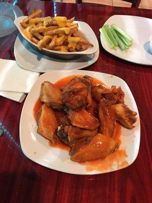 Hot wings and cheese fries