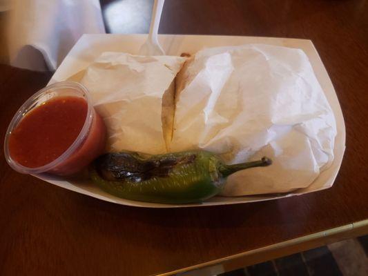 Pollo asado burrito! Meat is charcoal grilled on Friday and Saturdays, delicious and filling.