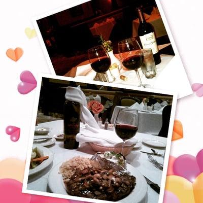 Gilroy Steak w/grilled sate mushrooms and wine! :D