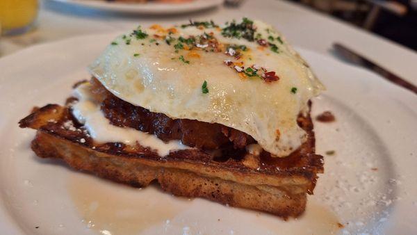 Fried chicken and Bourbon waffle