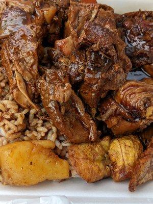 Brown Stew Chicken. Good and nice portion.