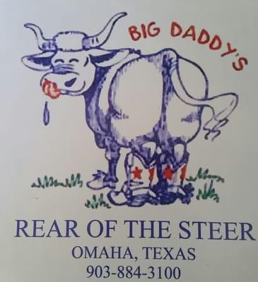 Rear of the Steer sticker/logo