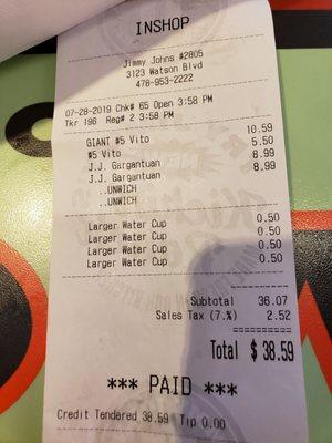 Fyi: this is the only restaurant in town that will charge you for water