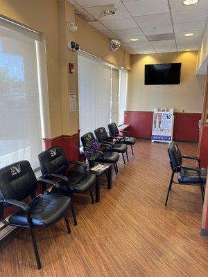 Inside the waiting room at our Elmwood Park vein clinic