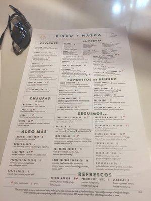 Full menu