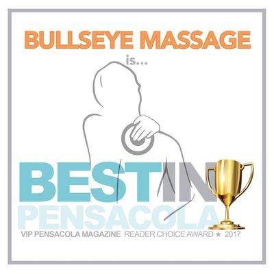 Voted "Best Massage Therapist" in Pensacola 2017.