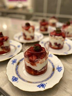 A Summerberry layered Panna cotta