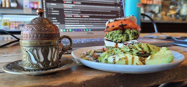 Caprese Tower with Turkish Coffee