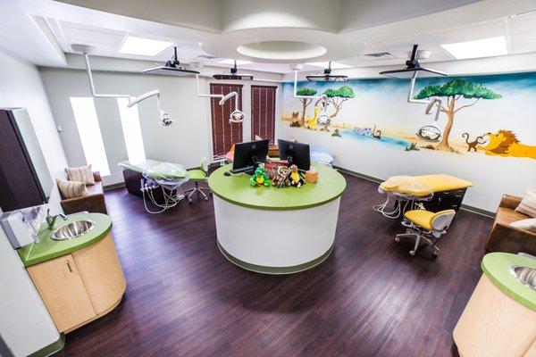 Smile Safari Pediatric Dentistry open bay for pediatric patients.