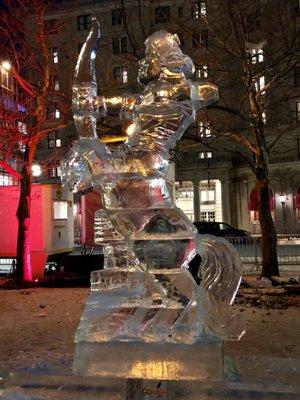 Massive Ice Art @ Ice Sculptures @ Copley in Boston New Year's Day