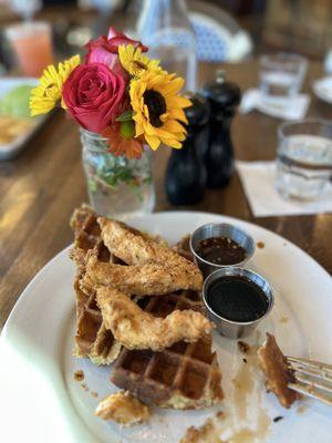 Spicy Chicken and Waffles!  So good!!!!!