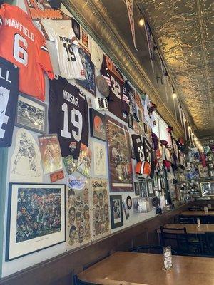 Cleveland Browns memorabilia wall